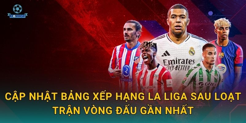 Cập nhật bảng xếp hạng La Liga sau loạt trận vòng đấu gần nhất
